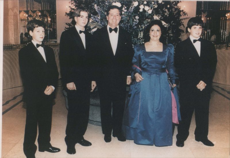 Family Portrait in Formal Attire Men