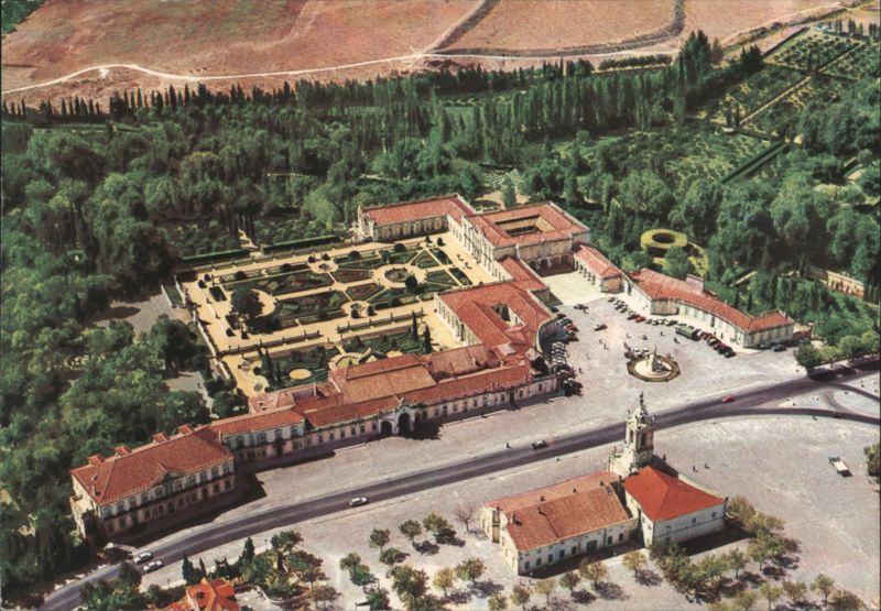 Aerial view of National Palace of Queluz Portugal