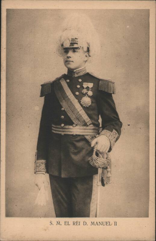 S. M. EL REI D. MANUEL II in Military Uniform Cliché Benony