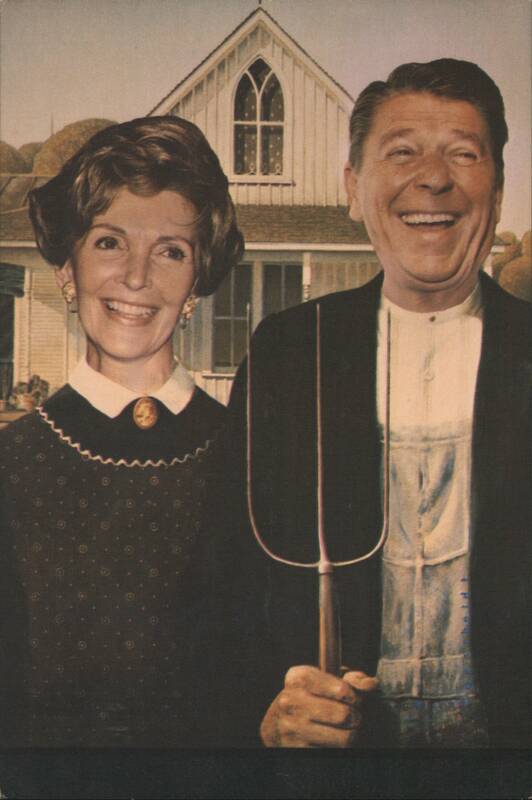 Ronald & Nancy Reagan American Gothic Parody 1980 Alfred Gescheidt