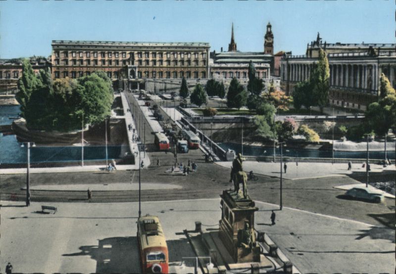 Stockholm Royal Palace, Parliament House, Norrbro Bridge Sweden
