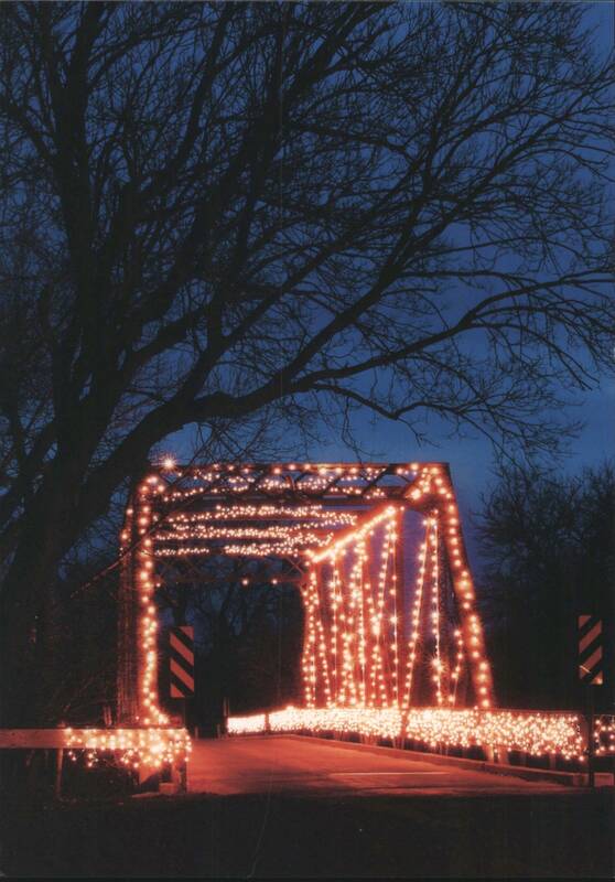 Old Mill Bridge Christmas Season, Lindsborg, Kansas