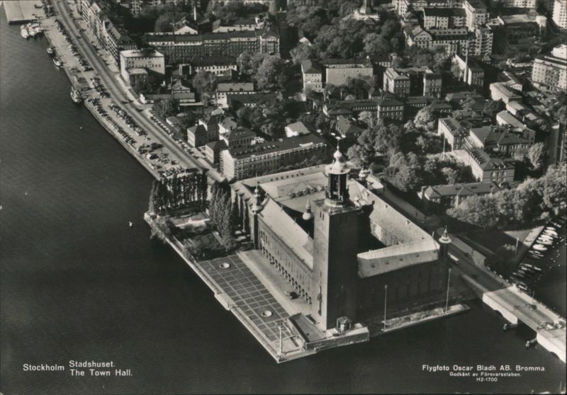 Stockholm City Hall (Stadshuset) Aerial View Sweden