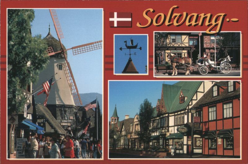 Solvang Windmill, Danish Architecture, Horse-Drawn Carriage California
