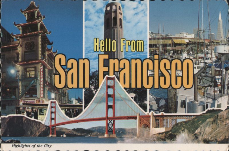 Hello From San Francisco Landmarks Collage California