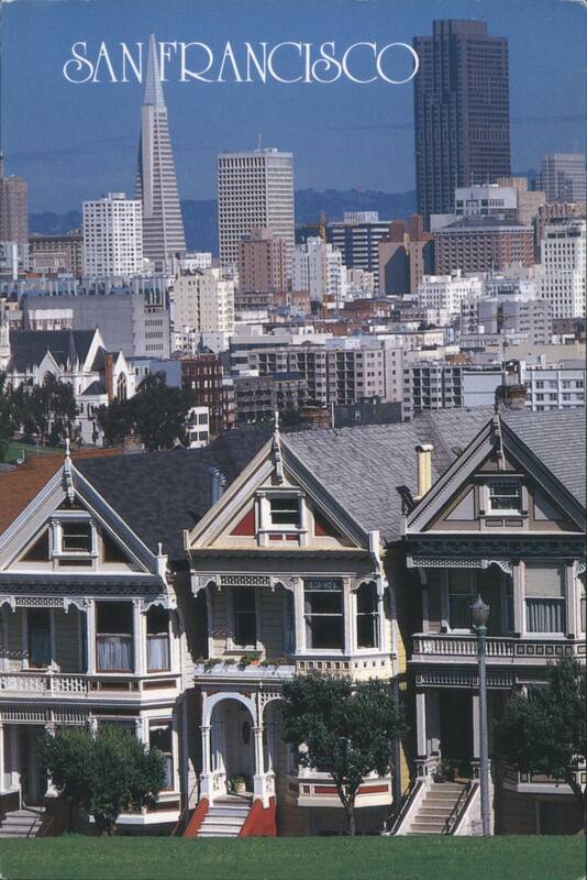 Painted Ladies Steiner Street San Francisco Skyline California