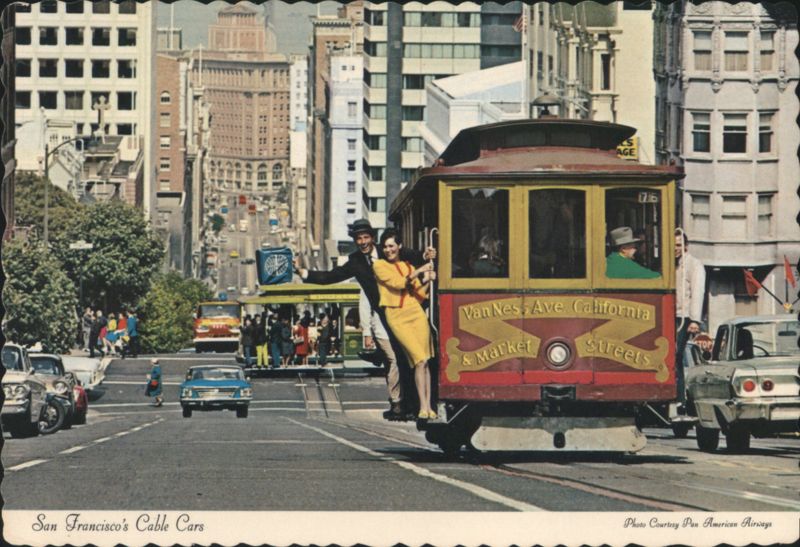 San Francisco Cable Cars on Van Ness Ave & Market Streets California