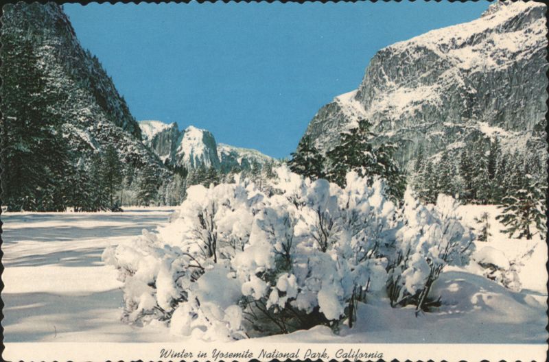 Winter in Yosemite Valley, Cathedral Rocks View Yosemite National Park California