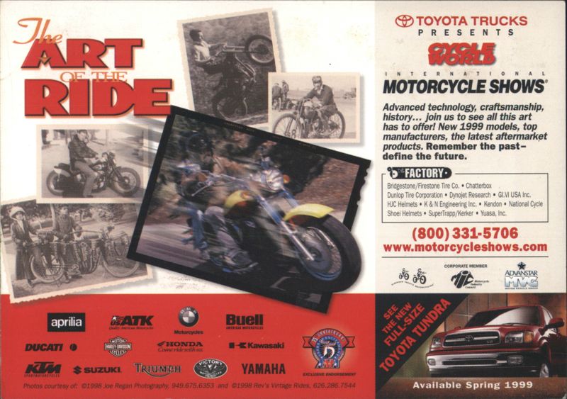 Toyota Trucks Cycle World Motorcycle Shows 1999 Joe Regan Photography, Rev's Vintage Rides