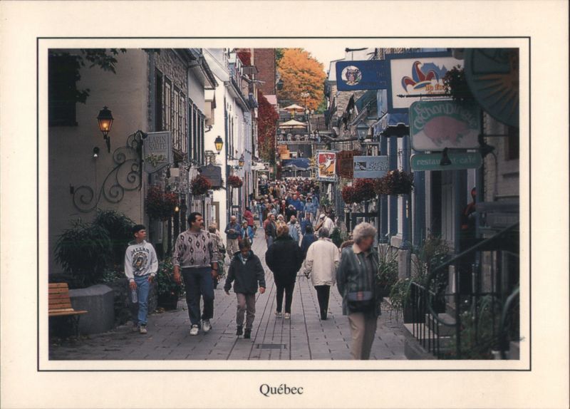 Le Petit Champlain, Autumn Street Scene Quebec City QC Canada