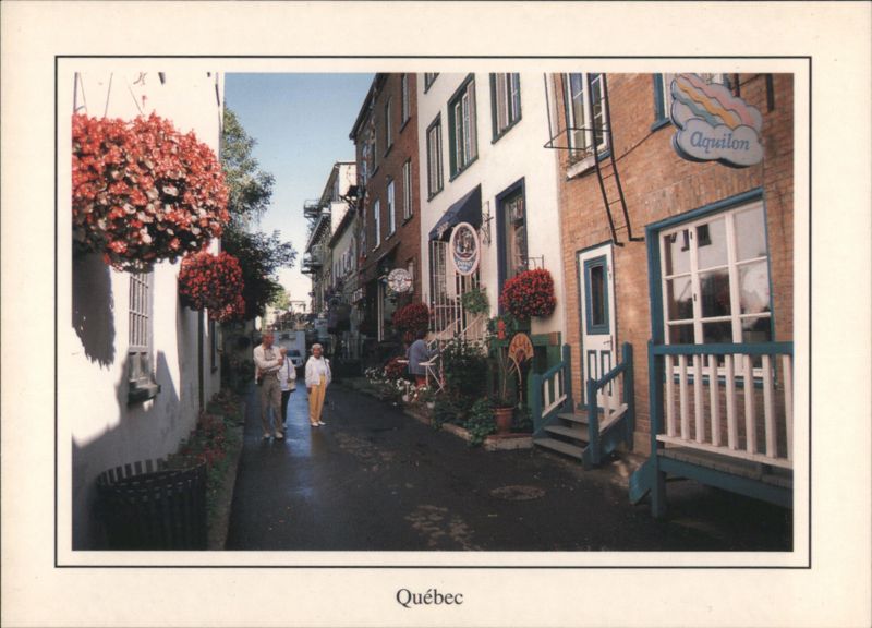 Le Petit Champlain Street Scene, Quebec City QC Canada