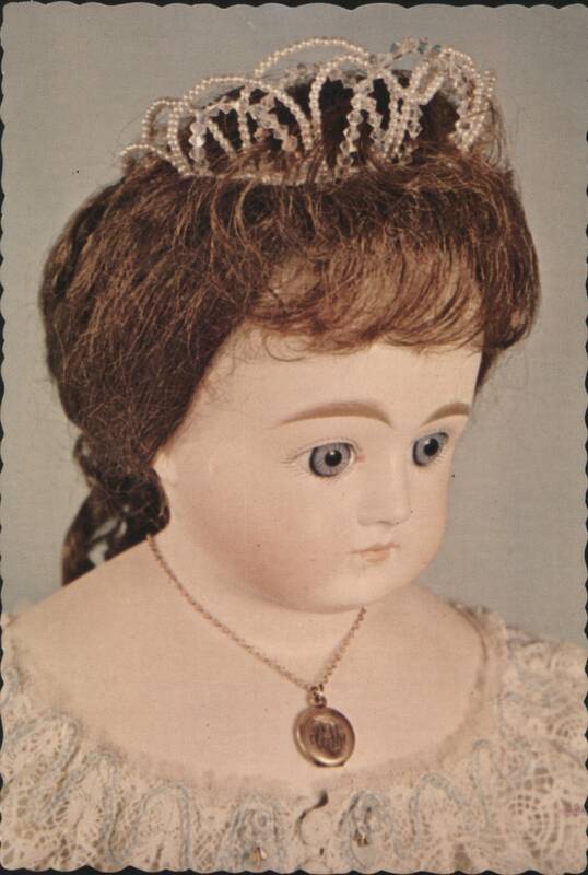 German Doll with Tiara, Blue Glass Eyes, 28 inches
