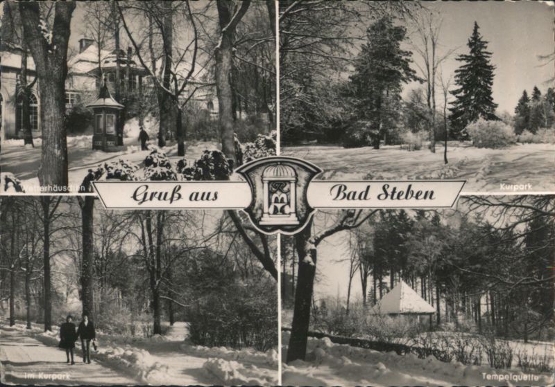 Gruß aus Bad Steben - Winter Kurpark & Tempelquelle Germany