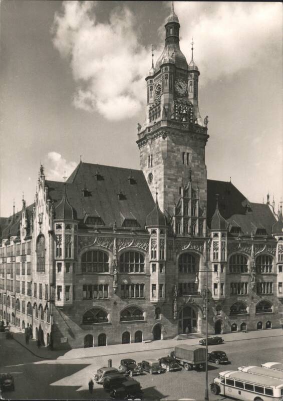 Stuttgart Rathaus with Clock Tower 1937 Germany