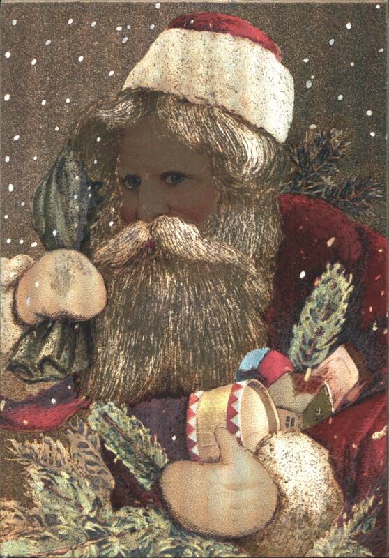 Santa Claus with Gifts and Snow