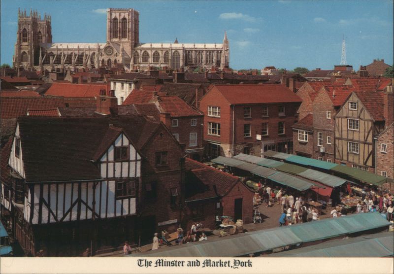 The Minster and Market York United Kingdom Yorkshire