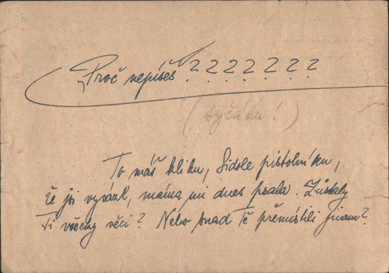 Czech Wartime Message with Air Raid Warning World War II