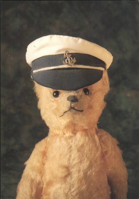 Teddy Bear in Captain's Hat with Gold Anchor Emblem
