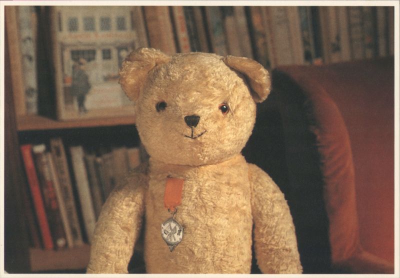 Teddy Bear with Medal on Bookshelf Mirja De Vries Teddy Bears