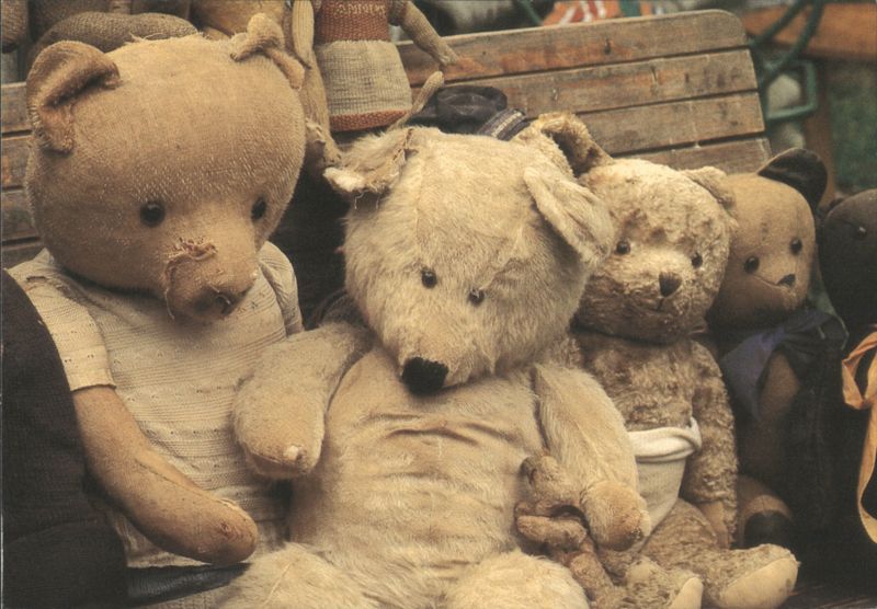 Mirja de Vries The Teddies Series - Old Teddy Bears on a Bench