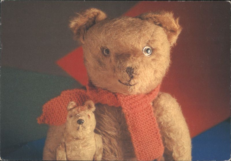 Two Teddy Bears with Red Scarf from "The Teddies" Series