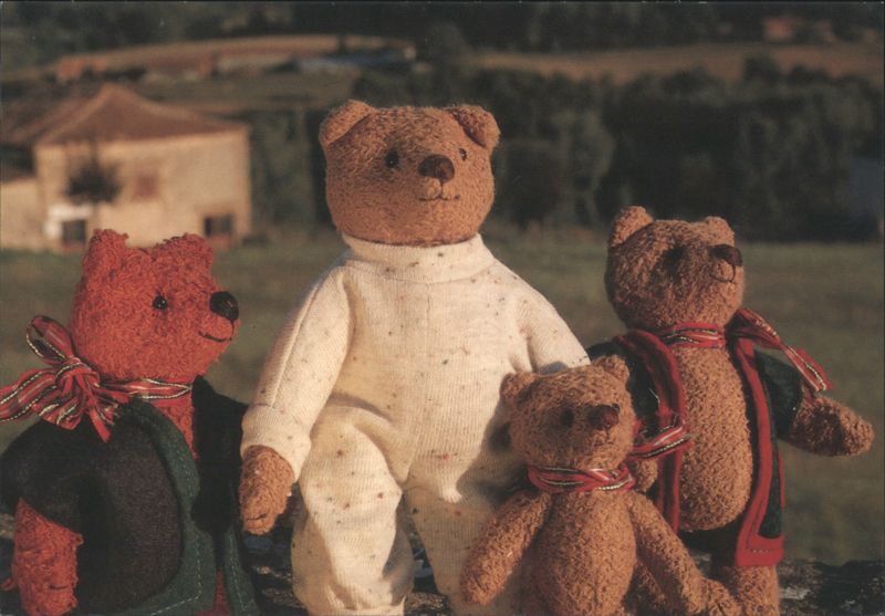 Four Dressed Teddy Bears on Holiday in France Mirja De Vries