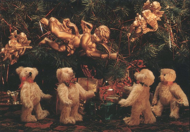 Christmas Fairy Tales: Teddy Bears and Golden Angels under a Tree