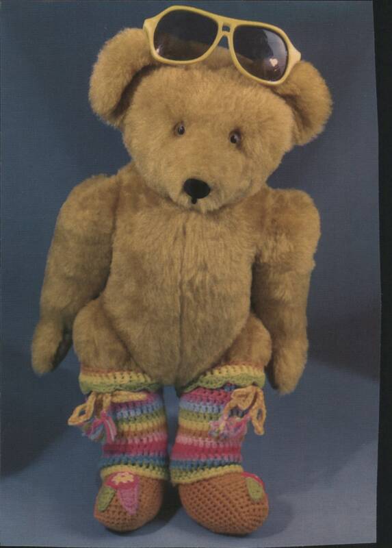 Sir Edward Teddy Bear with Sunglasses and Crocheted Boots