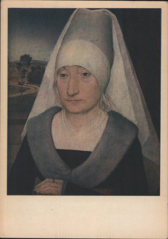 Memling Portrait of a Woman in White Coif and Fur Collar, Louvre Museum