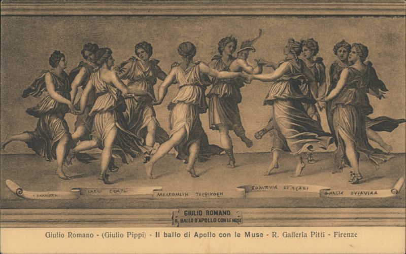 Giulio Romano's Dance of Apollo with the Muses, Pitti Gallery Florence Italy