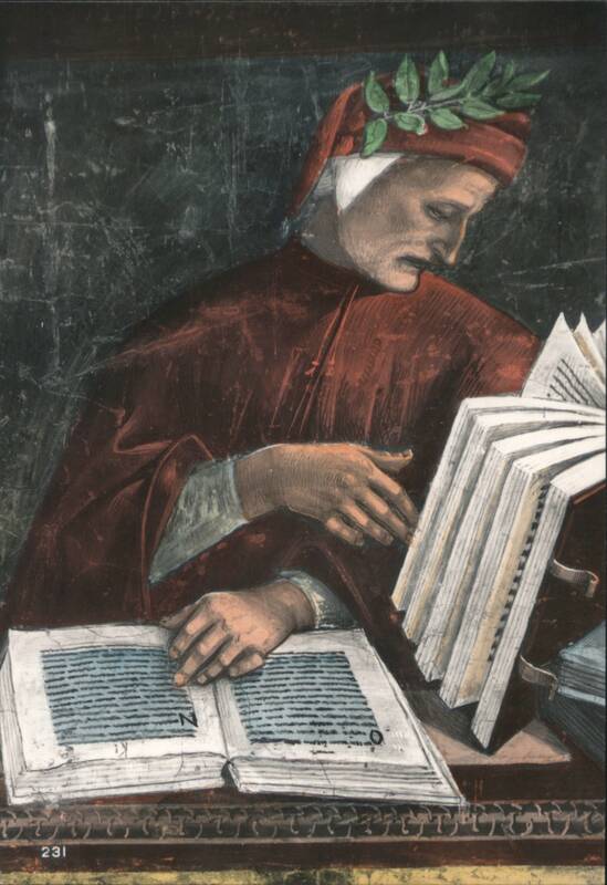 Dante Alighieri with Books, Orvieto Duomo Italy