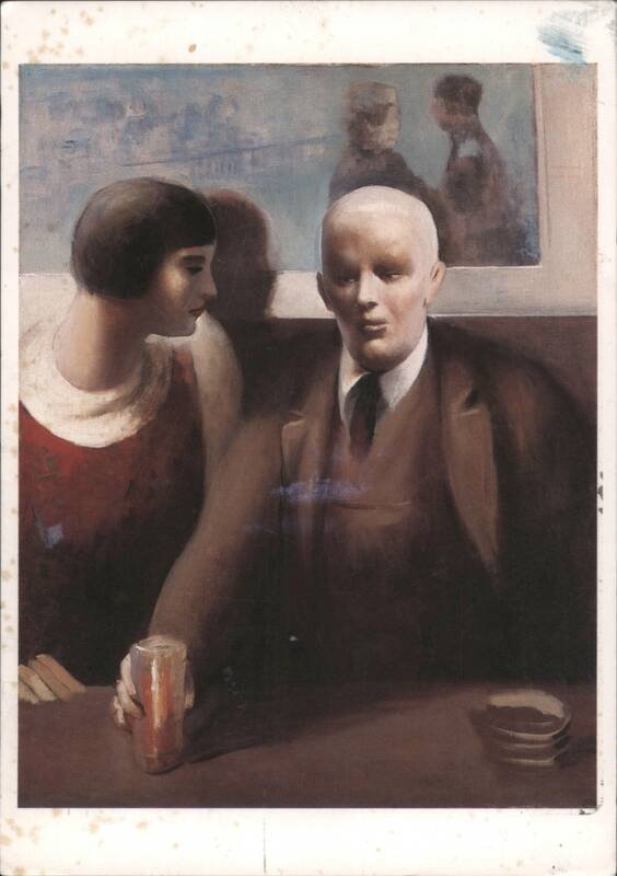 Pierrot Tired by Guy Pene du Bois, Man and Woman in Bar