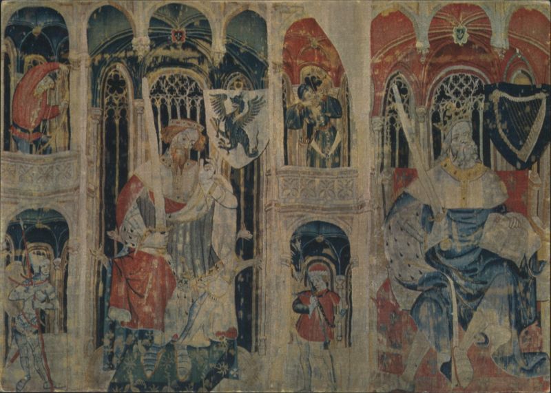 Joshua and David Detail from The Three Hebrew Heroes Tapestry, French, 14th Century France