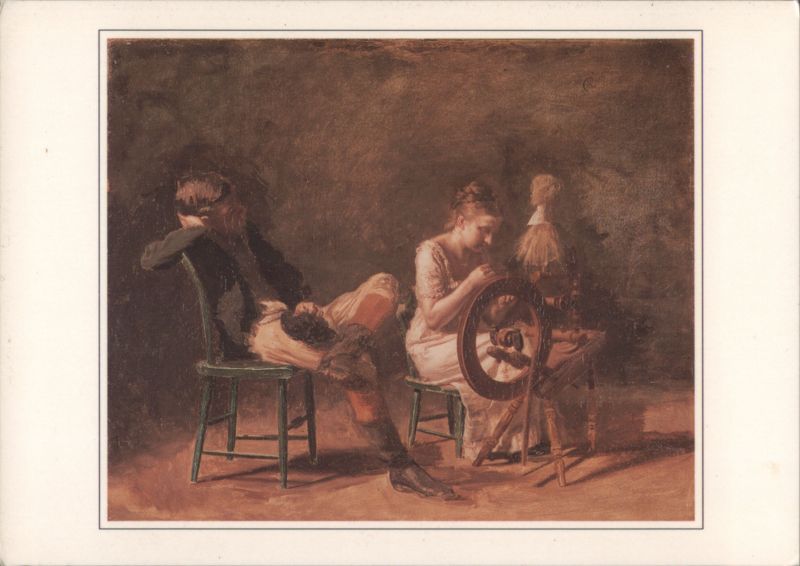 Thomas Eakins' The Courtship, Woman at Spinning Wheel, Man Seated