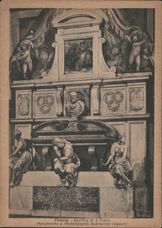 Monument to Michelangelo Buonarroti by Vasari, Basilica di S. Croce, Florence Italy