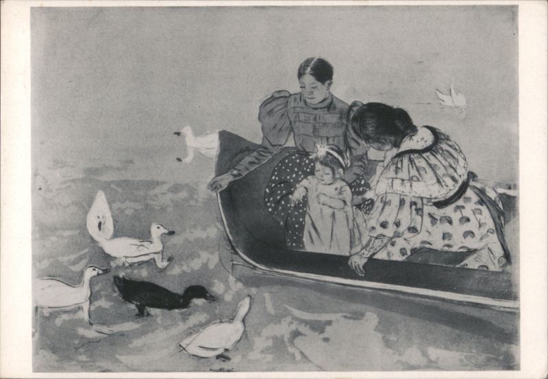 Mary Cassatt's 'Feeding The Ducks' Aquatint with Women and Child in Boat