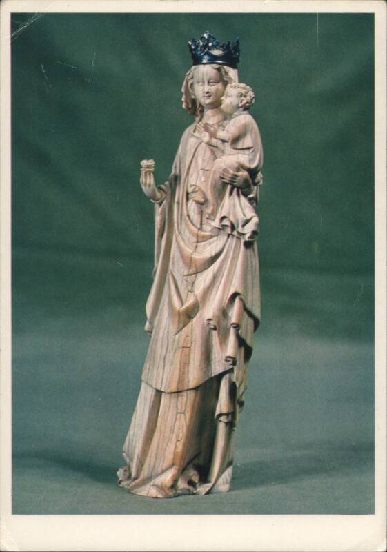 Madonna and Child Ivory Sculpture, 14th Century French Art