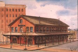 Market House, Meadville, PA - Watercolor by A. Fugagli Postcard