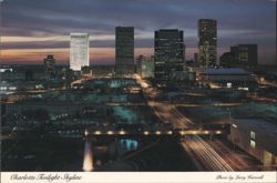 Charlotte Twilight Skyline Postcard