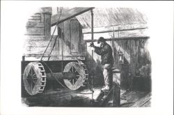 Inside View of an Early Derrick 1865 Postcard
