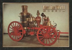 Horse Drawn Fire Engine, Drake Well Museum Postcard
