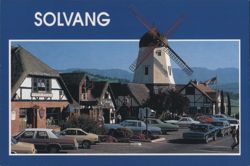 Solvang Danish Style Scenery with Alisal Windmill Postcard