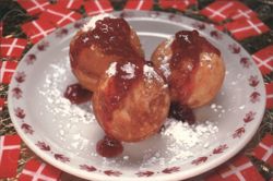 Arnie's Famous Aebleskiver Danish Dessert, Solvang CA Postcard