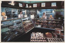 Birkholm's Bakery Interior, Danish Pastries & Breads Postcard