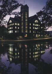 Augustana College Campus Library at Night Postcard