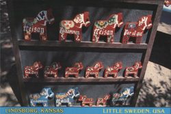 Dala Horse Display, Lindsborg, Kansas Postcard