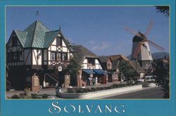 Solvang Danish Village Windmill & Architecture Postcard