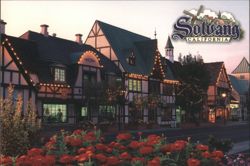Solvang Danish Architecture at Dusk Postcard