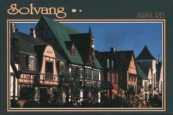Solvang Alisal Rd. Danish Architecture Postcard