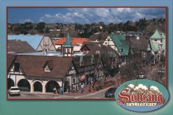 Solvang Danish Village, Shops & Windmill Postcard